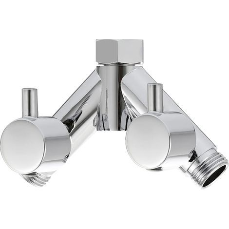 Vanna deviatrice in ottone per doccia - 2 vie - Deviatore a Y - 1/2" - Per tubo e soffione doccia - Cromata - DSF014A (1/5)