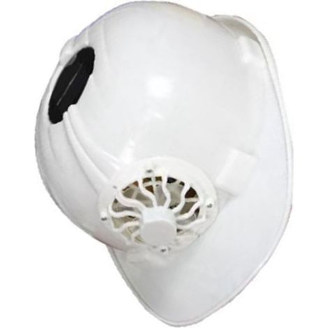 Casque de sécurité ventilé avec refroidissement frontal, alimenté par cellule solaire, respirant et protection solaire pour chantiers, idéal pour l'été et les activités extérieures (blanc). (1/5)