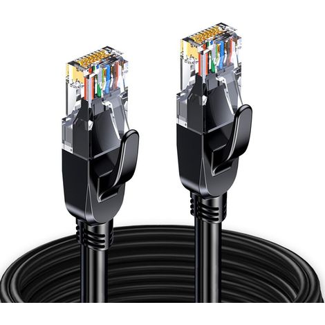 Elfcam – Câble réseau Ethernet Cat 8 20m SFTP 28AWG – 2000MHz 40Gbps – Connecteurs RJ45 plaqués or – Pour gaming et streaming 4K/8K