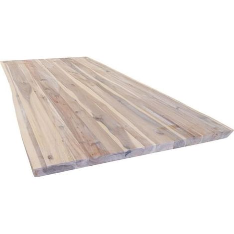 Tischplatte Live Edge Akazie massiv mit natürlicher Kante 200 x 90 cm 38 mm Esstisch (1/3)