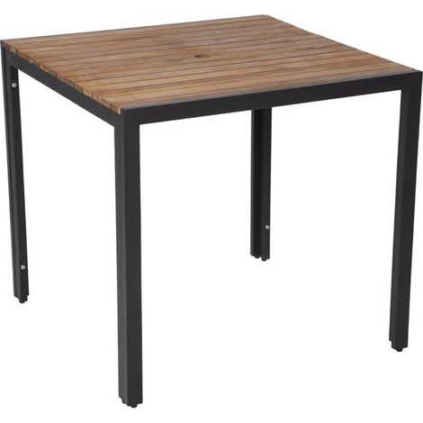 Table Carrée  - Acier & Acacia - 800 mm - Bolero (1/5)