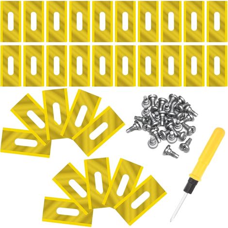 Lame de Rechange en Titane, 30 pièces Lame Pour Tondeuse, Accessoires pour Tondeuse,Lames Tondeuse Gazon,Compatible avec les Lames de Tondeuse Husqvarna, McCulloch, Lame Robot Tondeuse (Doré) (1/5)