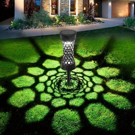 Lumière de pelouse solaire décoration jardin lampe de pelouse creuse allée extérieure lampadaires étanche, lumière 7 couleurs (1/5)