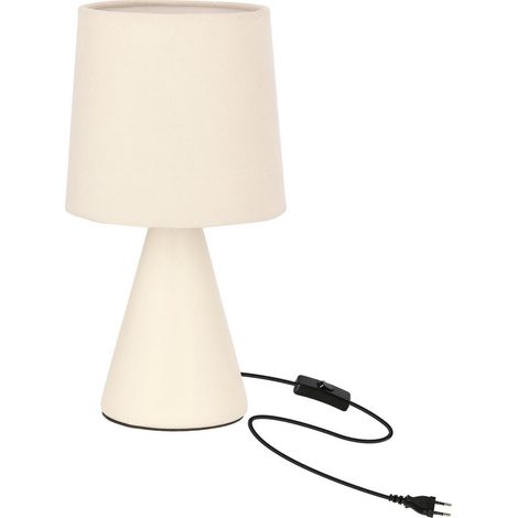 Dekorative Keramik-Tischleuchte mit Samtschirm, beige, 1xE14 40W SATTI Candellux