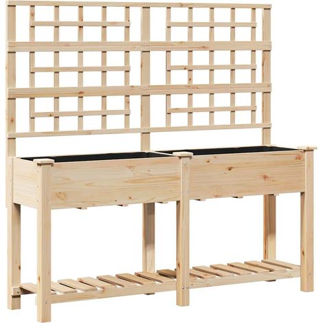 Cache-pot de jardin,Jardinière,Bac à fleurs avec étagère Beige 161 x 46 x 152.5 cm CFW69697 (1/5)
