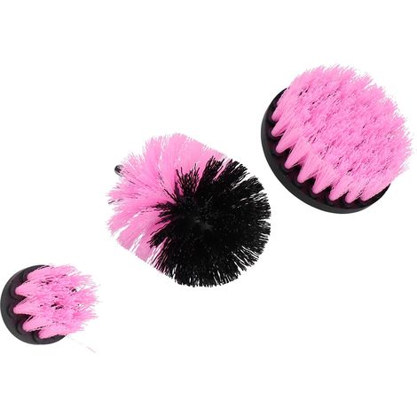 Ensemble de 3 brosses pour perceuse électrique domestique, pour le nettoyage des murs et des sols, brosse en plastique (1/5)