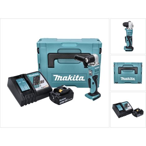 Makita DDA 351 RT1J Trapano angolare a batteria 18 V 13,5 Nm + 1x batteria 5,0 Ah + caricabatterie + Makpac