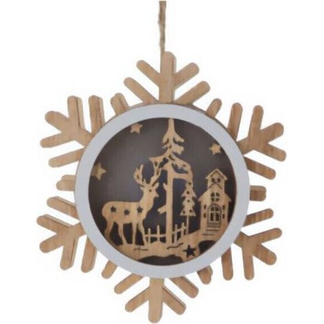 Décoration de Noël en bois à suspendre, 12 cm