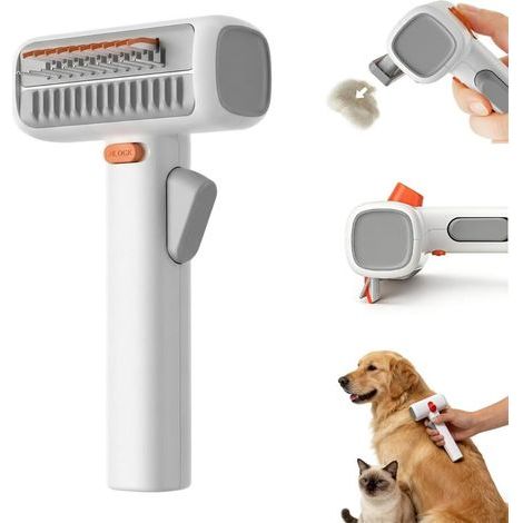Brosse de toilettage 2 in 1 per chien et chat, auto-démêlant e peigne de toilettage, elimina le unghie, strumento di epilazione per tutte le corse a peli lunghi e corti (1/5)