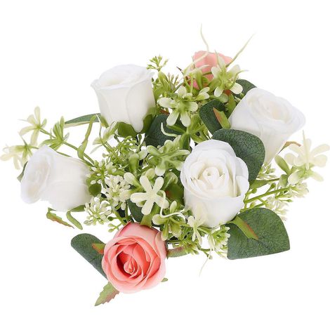 Couronne de bougies en roses artificielles, 4 anneaux de bougies floraux (1/5)