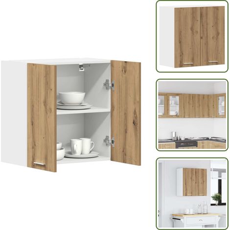 Armadio da cucina rovere - vidaXL Pensile da Cucina “Lyon” Rovere Artigianale 60x31x60 cm -
