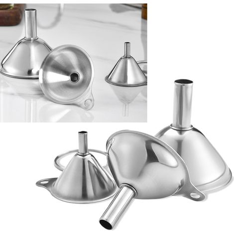 3 Mini-Edelstahltrichter-Set, Edelstahl-Küchentrichter zum Befüllen kleiner Flaschen, Miniaturflaschen (1/5)