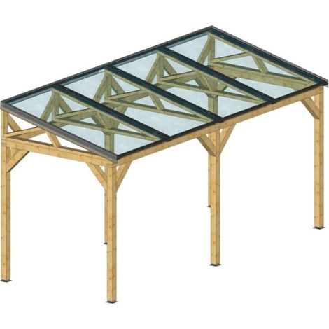 Tettoia Carport THT con impianto Fotovoltaico Wattoit 2kW Monofalda 191x463