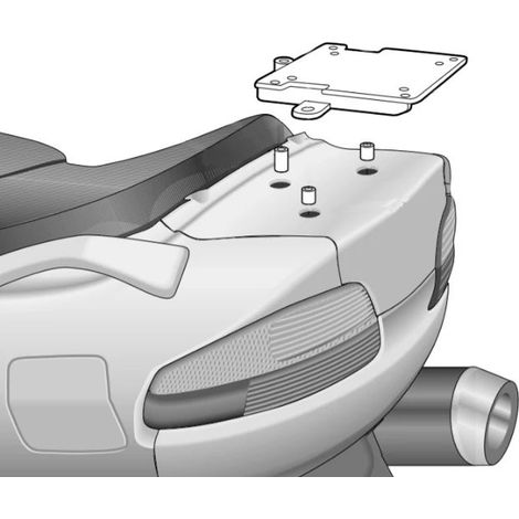 Shad Topcase-Träger für Suzuki AN 650 Burgman, AN 650 Burgman mit ABS, AN 650 L Burgman Executive, AN 650 Z Burgman Executive (1/4)