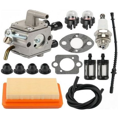 Carburateur compatible avec débroussailleuses Stihl FS120, FS200, FS250, FS300 – inclut bobine d’allumage – remplace les références 41341200603 et 41344001301 (1/5)