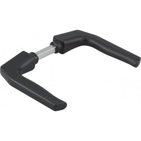 Coppia di maniglie per porta, quadro 8mm, 1 lato, nero - THIRARD