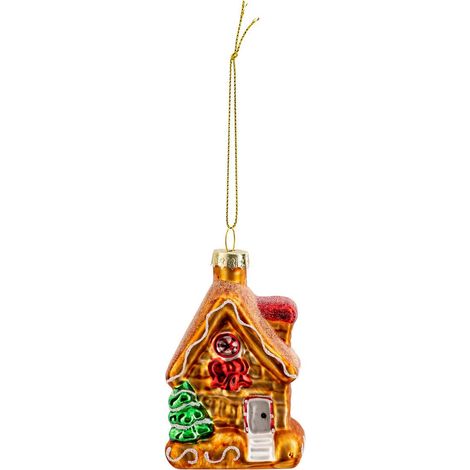 Soggetto casa di pan di zenzero in vetro d.8cm rosso - Atmosphera créateur d'intérieur (1/2)