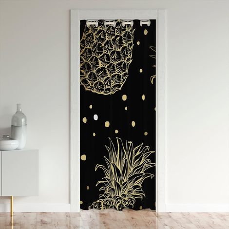 Pineapple Rideau de Porte 106x203cm Boho Exotique Style Rideaux Exterieur d'entrée Home Décoration Fresh Pineapple Modèle Gold 30%-50% Chambre Rideau Occultant Rideaux Interieur Salon Chambre - 106L X (1/5)