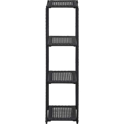 Maison Exclusive - Regal Schwarz 30x30x120 cm Poly Rattan (1/5)