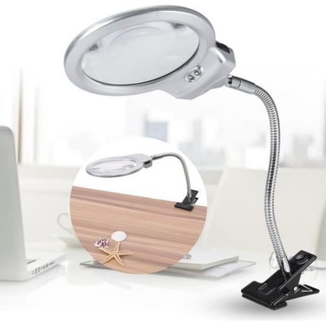La loupe de table, équipée de deux lampes éclairantes à LED, vous aide à voir les détails fins, pour les cartes de bijoux (1/4)