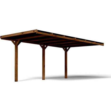 Carport adossé en bois Victor 15,6m²