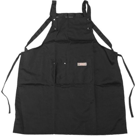 Tablier de coiffure professionnel noir (imperméable) pour coupes, colorations et shampoings (1/5)