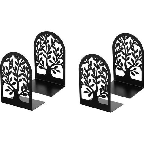 Set di 4 fermalibri in metallo, fermalibri decorativi per librerie, fermalibri decorativi a forma di albero per la casa (1/5)