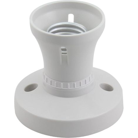 Douille de lampe E27 droite en plastique isolant, support luminaire mural saillie pour ampoule LED, halogène et incandescente