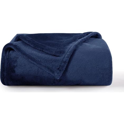 Kuscheldecke Fleecedecke 150x200 XL Sofa Blau 150 x 200 cm Marine Blau (1/5)