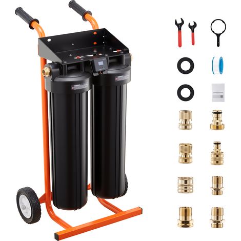 Mophorn Deionisiertes Wassersystem für Autowäsche 1250 L, Wasserdeionisierer mit dualen 4L DI-Harz-Filterkartuschen, Autowaschanlage mit Rollen und TDS-Messgerät für Fahrzeuge (1/5)