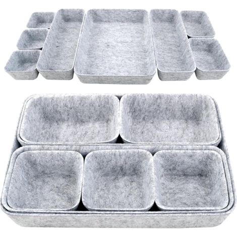 8 Pièces Organiseurs de Tiroirs en Feutre,Empilable Rangement Maquillage Organisateur,Rangement Tiroir Bureau Organisateur Tiroir Salle de Bain pour Cosmétique pour Bureau Maison Salon (1/5)