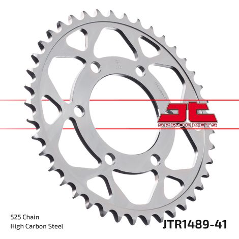 Corona posteriore in acciaio JT R1489-41, 41 denti, misura 525 (1/2)