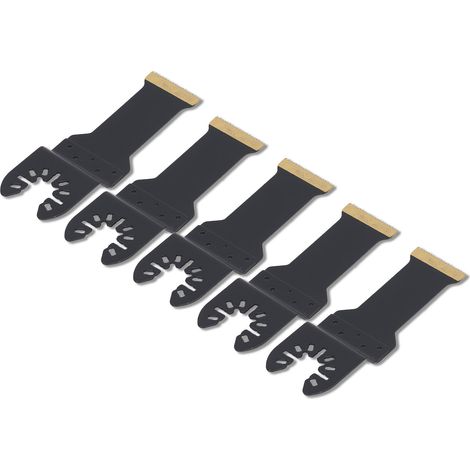 Lot de 5 Lames de Scie Oscillante Multifonction Titanium 28mm, Accessoires Professionnels pour Multitool, Découpe Précise (1/5)