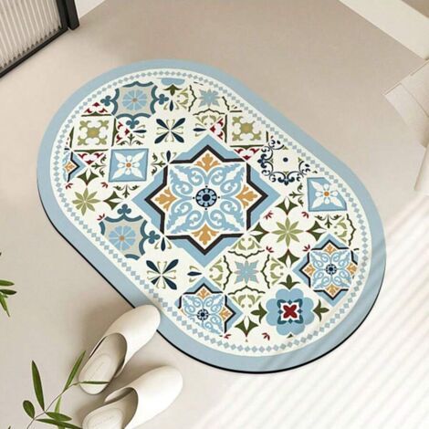 Tapis de sol de salle de bain, antidérapants et absorbants, tapis de bain d'occasion style français – 1 paquet – 40 x 60 cm (1/2)