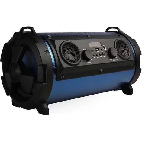 Enceinte Bluetooth 30 W (bleue), enceinte HiFi, caisson de basses, radio FM, enceinte portable d'extérieur (1/5)