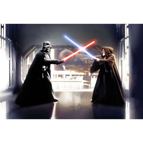 Papier Peint panoramique intissé Vader vs. Kenobi Star Wars 300X200 CM (1/3)