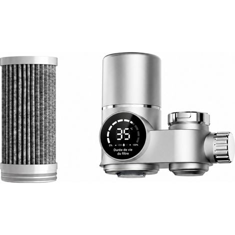 Purificateur d'eau sur robinet digital gris argenté avec cartouche à membrane électropositive gris réf 4857 4 kg – Livraison gratuite