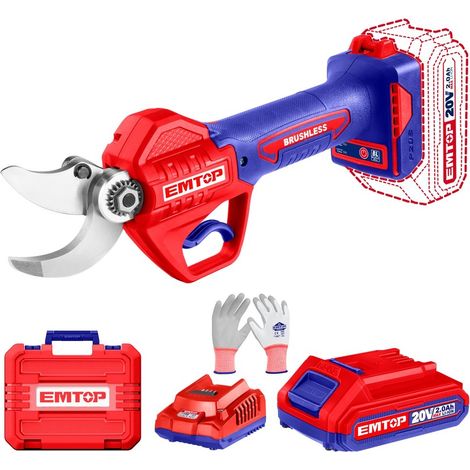 EMTOP Tijera de podar a batería 20V motor brushless corte 30 mm (1/5)