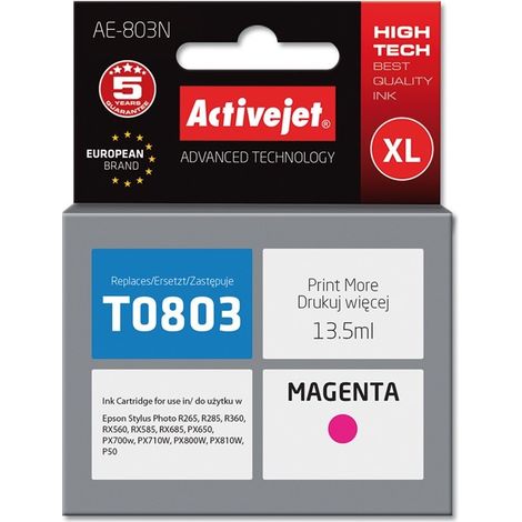 Activejet AE-803N Ink (Replacement for Epson T0803 Supreme 13.5 ml magenta)