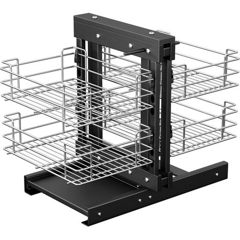 Organiseur coulissant d'angle pour armoire 800 mm – Acier inoxydable – 4 paniers réglables – Ouverture gauche/droite – Installation facile