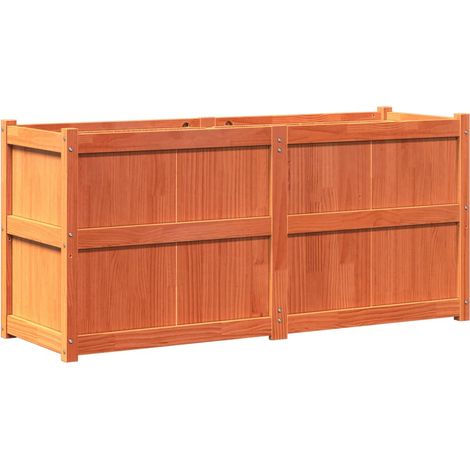 Vassoio per fioriera aiuola rialzata piante fiori terrazza giardino cera 150 x 50 x 70 cm legno di pino massiccio marrone 020038447