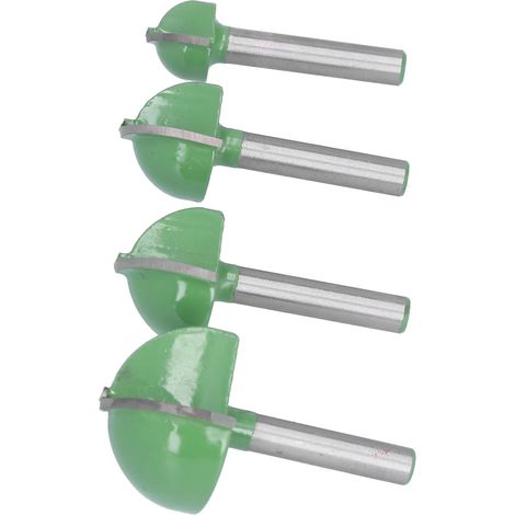 Set mit 4 Hartmetall-Holzfräsern, Viertelrundfräser mit 2 Schneiden, CNC-Werkzeuge (1/5)