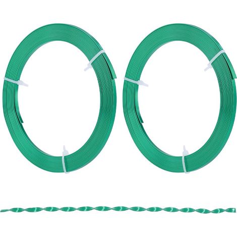 Fil plat en aluminium souple et flexible - Longueur : 5 m - Largeur : 3,5 mm - Pour bijoux, travaux manuels, projets de bricolage, douilles, armatures, fabrication (vert) (1/5)