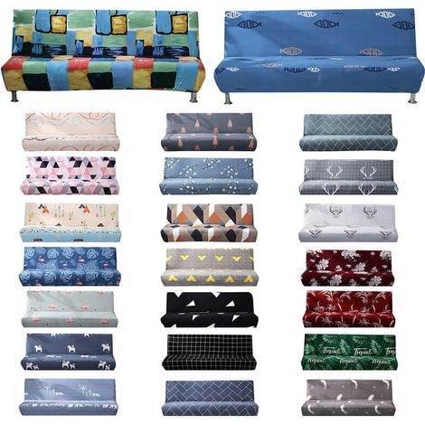 Housse de canapé élastique sans accoudoirs – Tissu extensible – Antidérapante – Convient pour canapés 160-190 cm