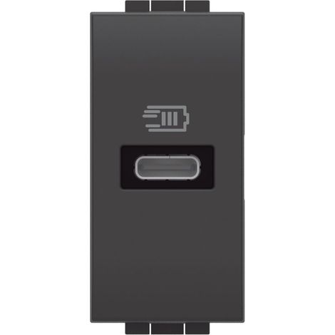 Bticino living light 20w prise usb-c 1 module noir - l4192c (1/2)
