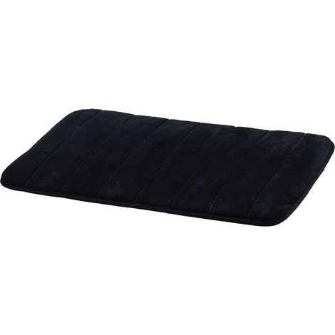 King Home TAPPETO BAGNO ANTISCIVOLO NERO in velluto di corallo 60x40 cm (1/4)