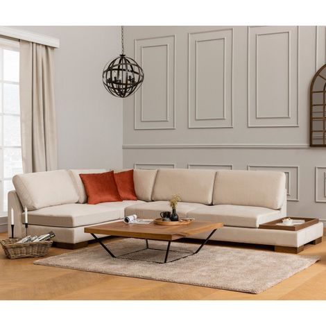 Ecksofa links Tulip Beige