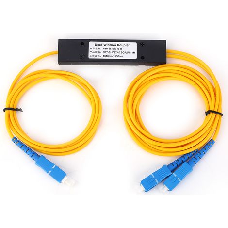 Répartiteur optique monomode 1x2 FBT, module fibre avec connecteurs SC/UPC, 1310-1550nm, pour réseau FTTH et télécoms. (1/5)
