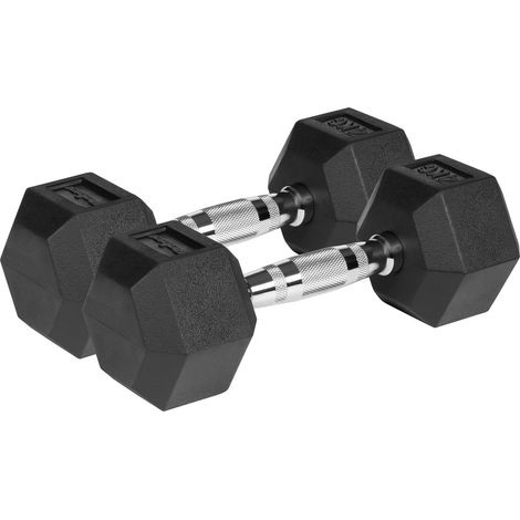 Mancuernas de hierro fundido recubiertas de goma HEX 2x4kg Juego hexagonal Rebel 8kg sólido (1/4)