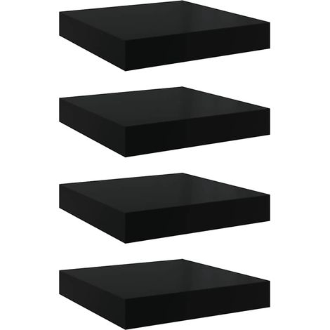 Maison Exclusive - Schweberegale 4 Stk. Hochglanz-Schwarz 23x23,5 (1/5)